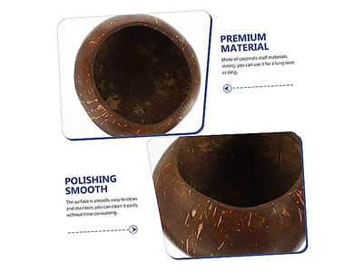 Tigelas de Coco 100% Tigela de Casca de Coco Tigela Bruta Jumbo 12Cm Lanche Metade da Casca