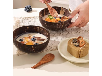 6 Tigela de Coco Conjunto de Bambu Frutas Pratos Aromatizados com Vela