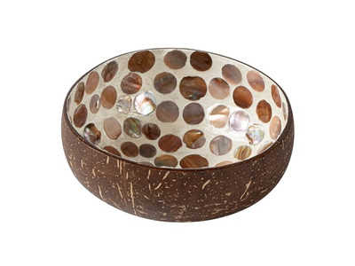 Conjunto de Tigela de Salada de Açaí Feita à Mão Artesanal Prática de Coco Macaco Mosaico Metade das Cascas