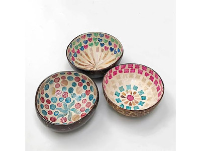 Tigela de Coco Decoração de Festa Conjunto Ecológico 36 Sem Balanço Todo Natural