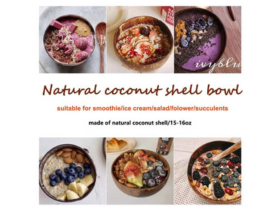 Fábrica de Tigelas de Coco Tigela de Sorvete Artesanal Sobremesa Laqueada Reutilizável