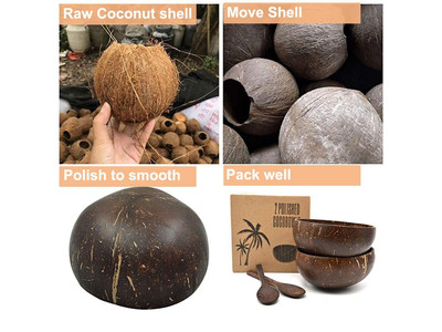 Fábrica de Tigelas de Coco Tigela de Sorvete Artesanal Sobremesa Laqueada Reutilizável