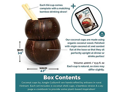 Tigela de Café da Manhã de Coco Madeira 20Cm Casca Com Tampa Casca Orgânica Tigelas de Charcutaria