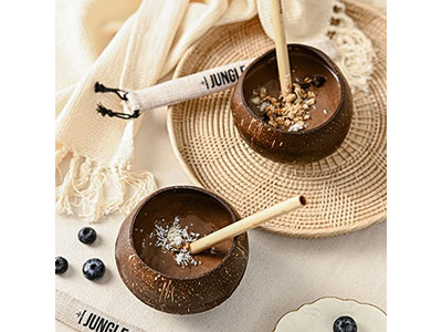 Tigela de Café da Manhã de Coco Madeira 20Cm Casca Com Tampa Casca Orgânica Tigelas de Charcutaria