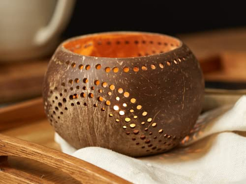 Tigela de Mistura de Coco Pequena Tigelas Esculpidas à Mão Madeira Natural Orgânica Crianças