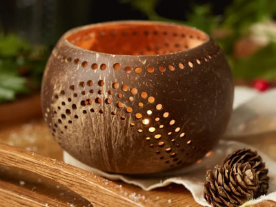 Tigela de Mistura de Coco Pequena Tigelas Esculpidas à Mão Madeira Natural Orgânica Crianças