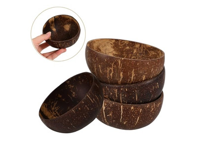 Tigela de Jantar de Casca de Coco Tigelas Vazias Artesanais Feitas à Mão