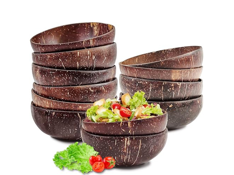 Tigela de Massa de Casca de Coco Logo Feita à Mão Tray de Ferramentas de Madeira Rústica