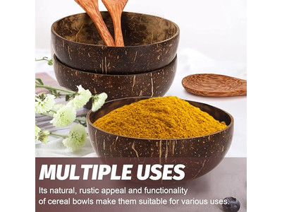 Tigela de Massa de Casca de Coco Logo Feita à Mão Tray de Ferramentas de Madeira Rústica