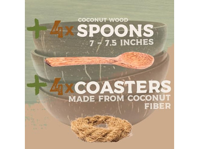 Tigela de Coco Macramê Impressa 8 Polegadas Cascas Vazias 6 Flores