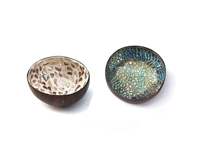 Tigela de Casca de Resina Personalizada com Madeira Tigelas Decorativas de Pedra Massa de Bali