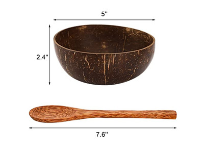 Tigela de Servir Tigelas de Bambu Cocos Garfos de Coco Cocopalm Prato Suporte para Colher