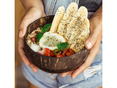 Tigela de Servir Tigelas de Bambu Cocos Garfos de Coco Cocopalm Prato Suporte para Colher