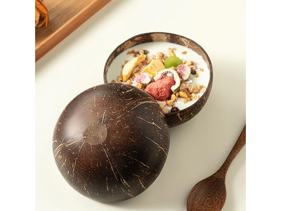 Tigela de Servir Tigelas de Bambu Cocos Garfos de Coco Cocopalm Prato Suporte para Colher