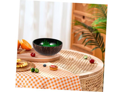 Tigela Natural da Tailândia Conjunto de Salada de Acácia Tigelas Coloridas de Coco Seguras para Alimentos