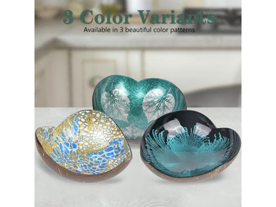 Conjunto de Tigelas de Madeira Grande Coco Tampa Decorações Quentes Produtos Feitos à Mão