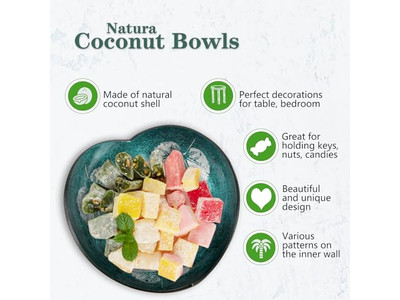 Conjunto de Tigelas de Madeira Grande Coco Tampa Decorações Quentes Produtos Feitos à Mão