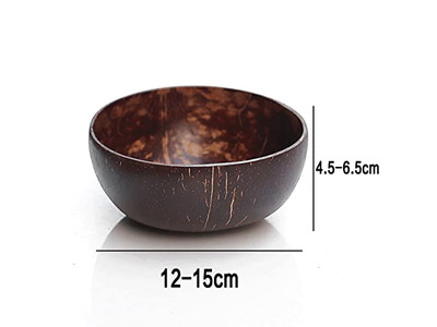 Casca de Coco com Tampa Colher de Madeira e Tigela Tigelas de Açaí Colheres Salada Grande Pacote com 10