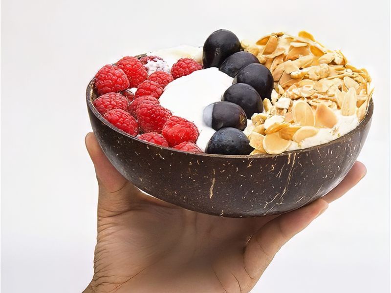 Bandeja de Aperitivos de Coco Entalhada