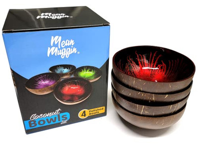 Conjunto de Tigelas Ecológicas Feitas à Mão Tigelas de Madeira de Coco para Sopa em Forma de Diamante