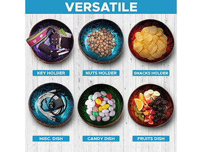 Conjunto de Tigelas Ecológicas Feitas à Mão Tigelas de Madeira de Coco para Sopa em Forma de Diamante