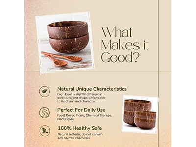 Tigela de Serviço Jumbo Tigelas de Salada Casca 500Ml Casca de Coco Bulk Vela de Madeira